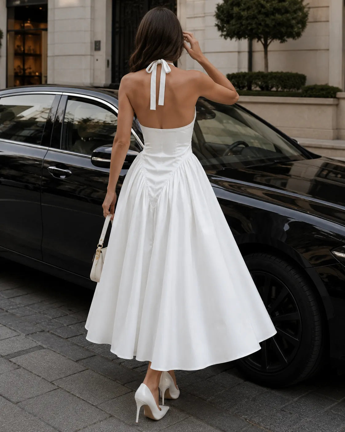 Celeste Halter-Neck Elegant Midi Dress