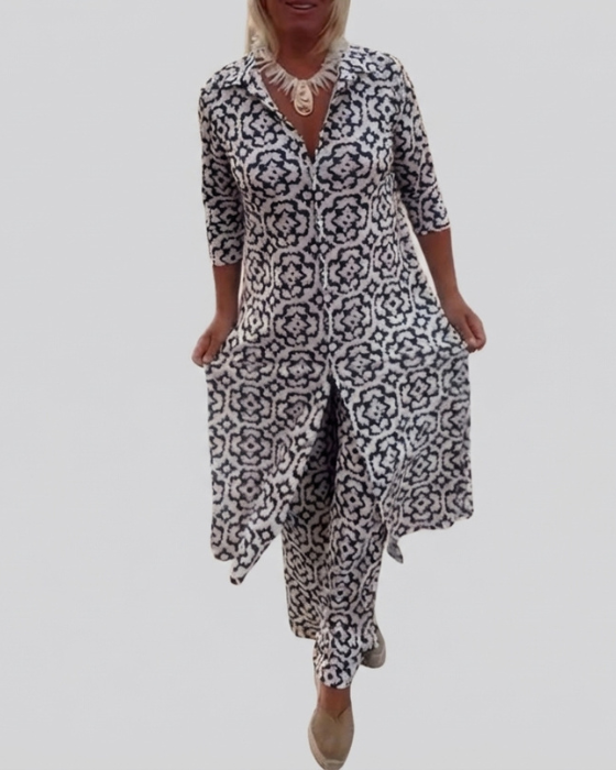 Sara™ Elegant Two-Piece Set with Button Closure