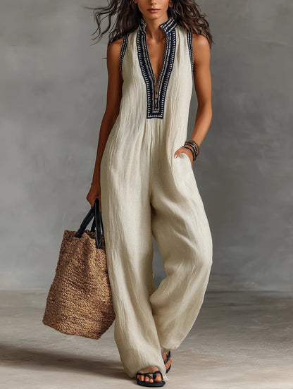 Maribel | Embroidered Wide-Leg Jumpsuit