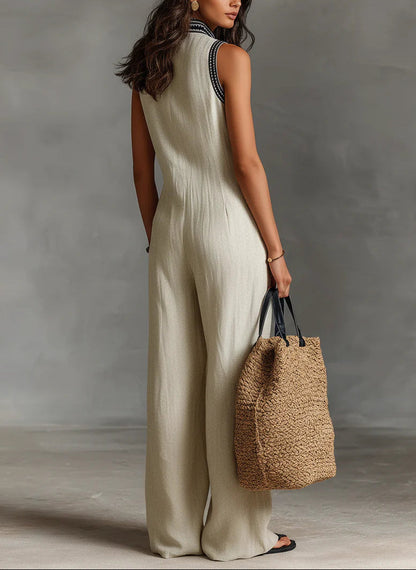 Maribel | Embroidered Wide-Leg Jumpsuit