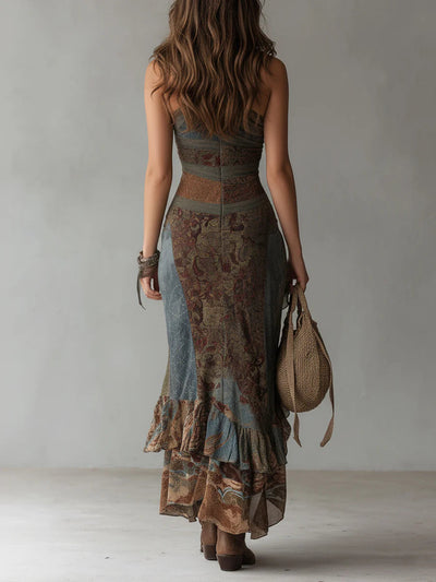 Seraphine | One-Shoulder Printed Ruched Maxi Dress