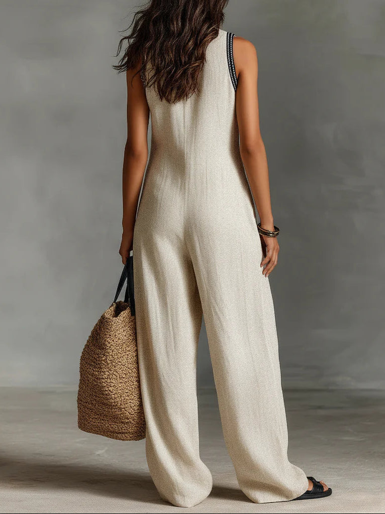 Maribel | Embroidered Wide-Leg Jumpsuit