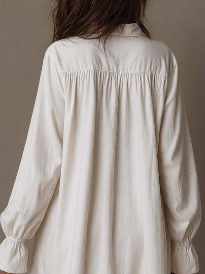 Lucia Lace-Detail Shirt Dress - Effortless Elegance
