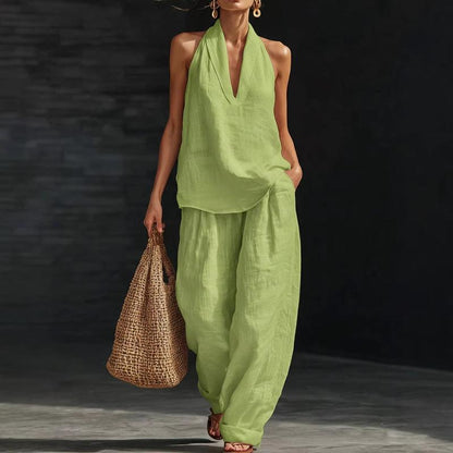 Ainhoa | Linen-Textured Two-Piece Set for Effortless Style
