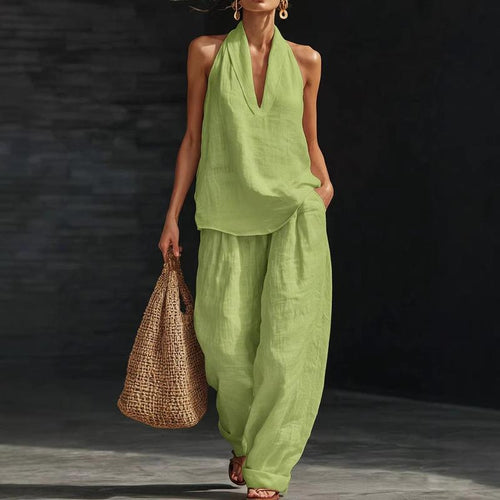 Ainhoa | Linen-Textured Two-Piece Set for Effortless Style