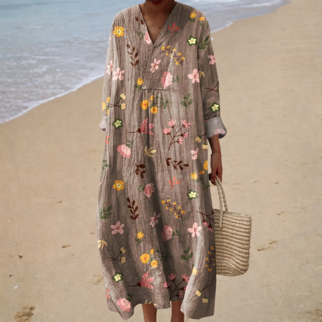 Figure-Flattering Printed Summer Dress