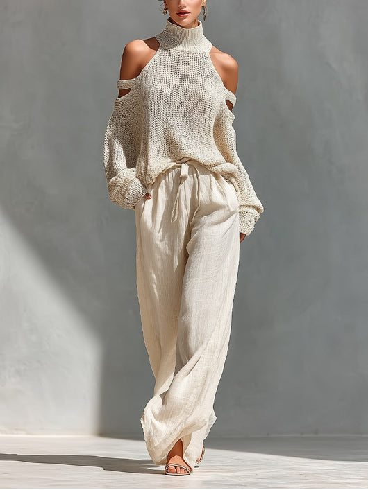Vivienne | Open-Shoulder Knit Co-Ord Set