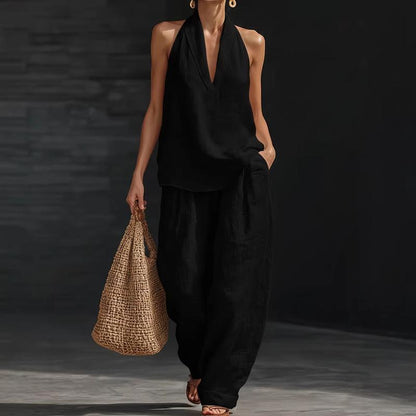 Ainhoa | Linen-Textured Two-Piece Set for Effortless Style