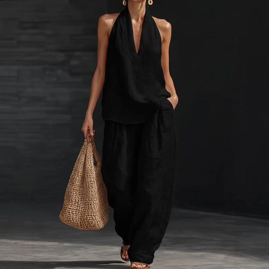 Ainhoa | Linen-Textured Two-Piece Set for Effortless Style