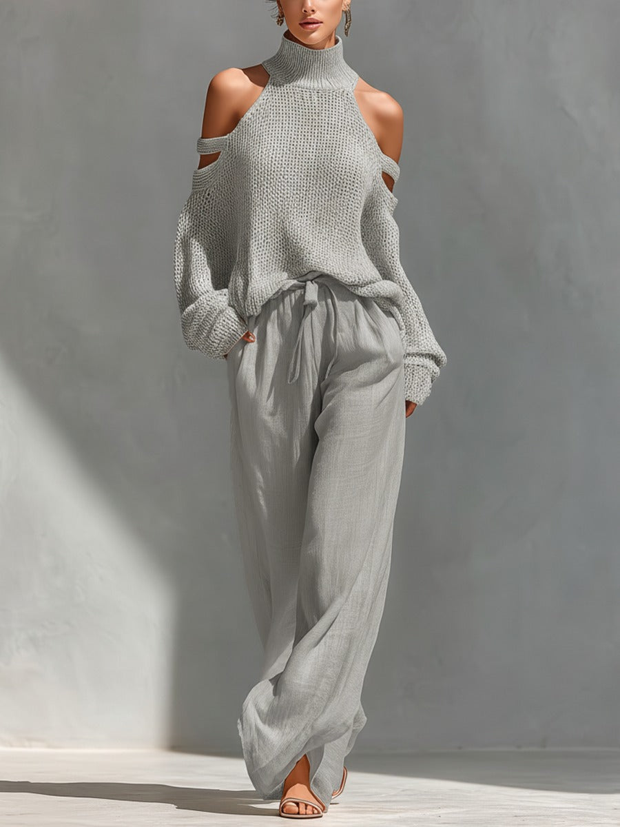 Vivienne | Open-Shoulder Knit Co-Ord Set