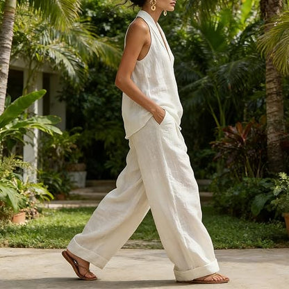 Ainhoa | Linen-Textured Two-Piece Set for Effortless Style