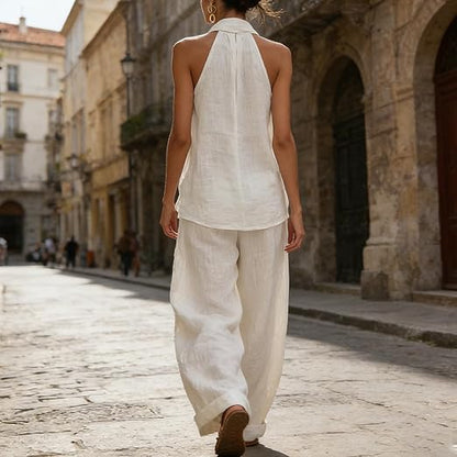Ainhoa | Linen-Textured Two-Piece Set for Effortless Style