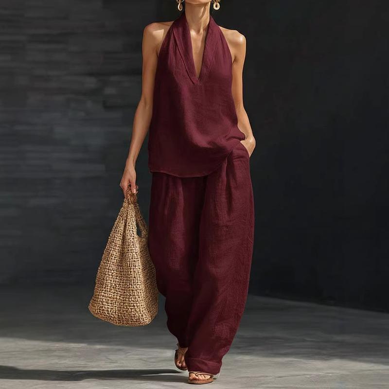 Ainhoa | Linen-Textured Two-Piece Set for Effortless Style