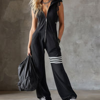 Giada - Retro-Inspired Hooded Sports Jumpsuit with Stripes