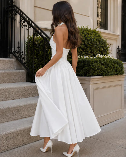 Celeste Halter-Neck Elegant Midi Dress