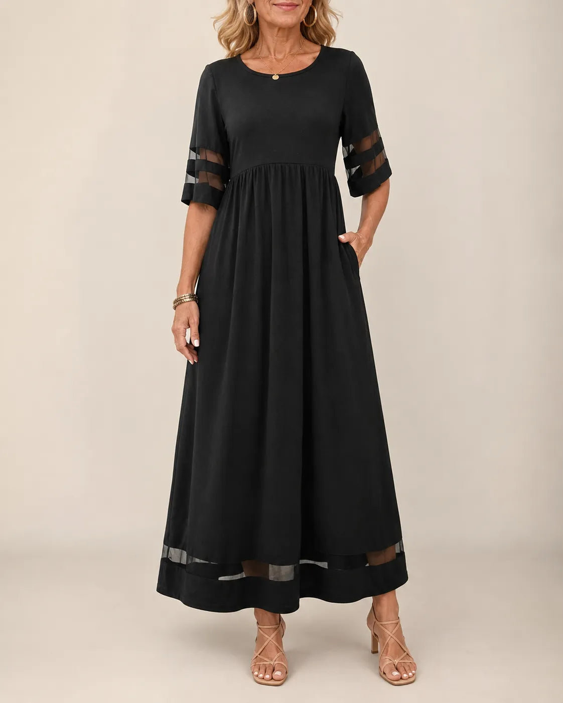 Aubrey™ Flattering Tummy-Smoothing Midi Dress for a Sleek Silhouette