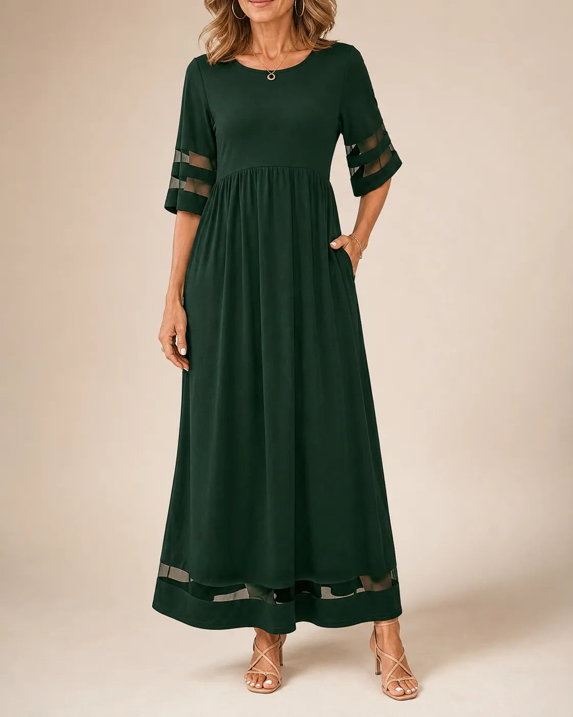 Aubrey™ Flattering Tummy-Smoothing Midi Dress for a Sleek Silhouette