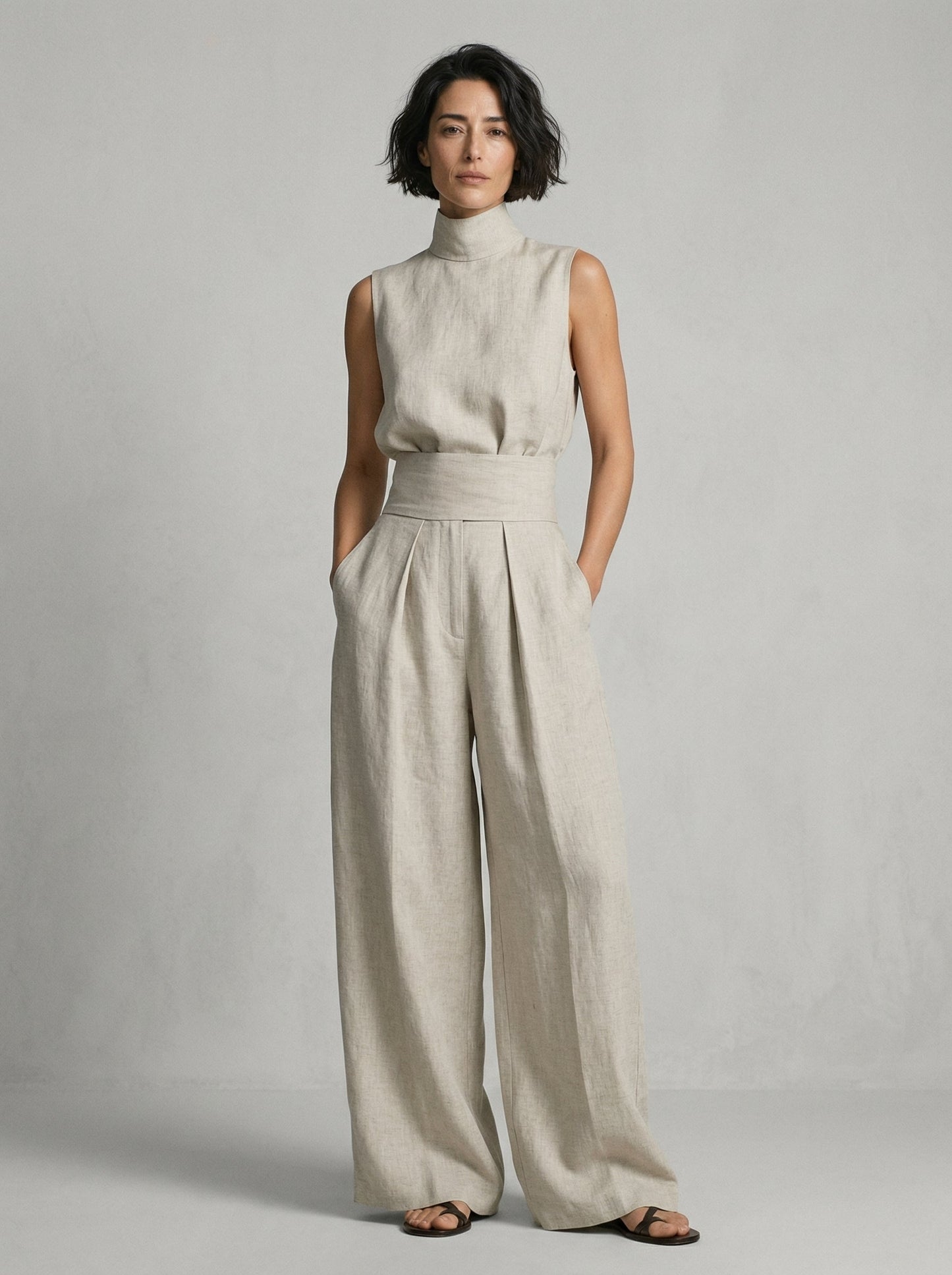 Nuria | Sleek Minimalist Sleeveless Top Set – Size S1