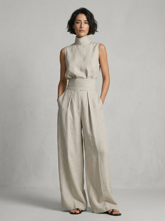 Nuria | Sleek Minimalist Sleeveless Top Set – Size S1