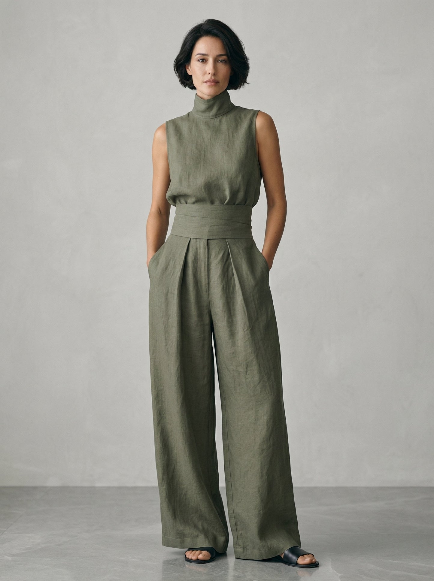 Nuria | Sleek Minimalist Sleeveless Top Set – Size S1