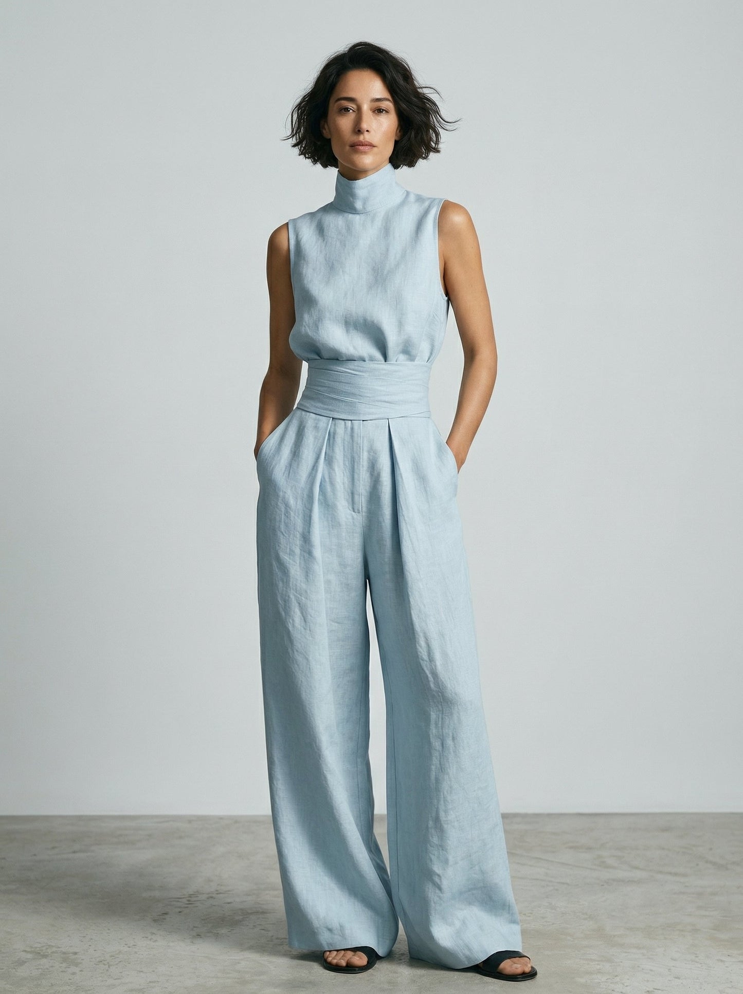 Nuria | Sleek Minimalist Sleeveless Top Set – Size S1