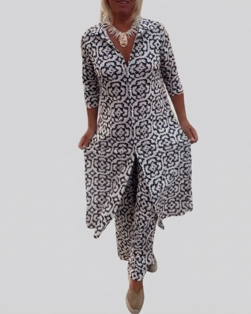 Sara™ Elegant Two-Piece Set with Button Closure