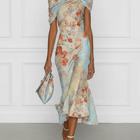 Elowen | Floral Off-Shoulder Mermaid Midi Dress