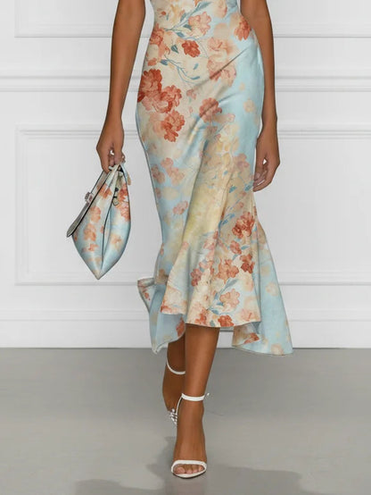 Elowen | Floral Off-Shoulder Mermaid Midi Dress