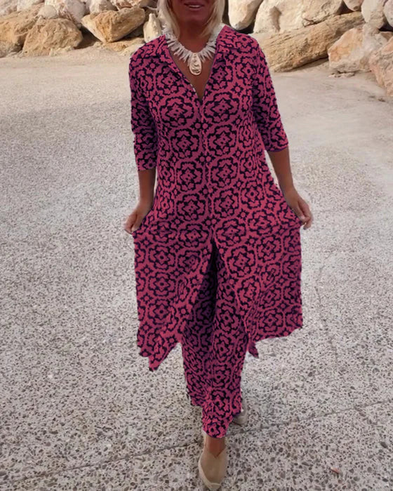 Sara™ Elegant Two-Piece Set with Button Closure