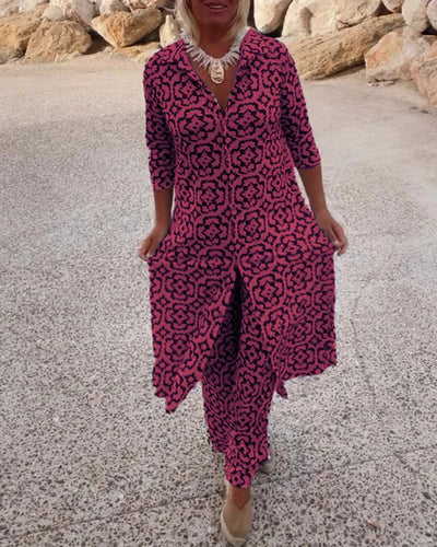 Sara™ Elegant Two-Piece Set with Button Closure