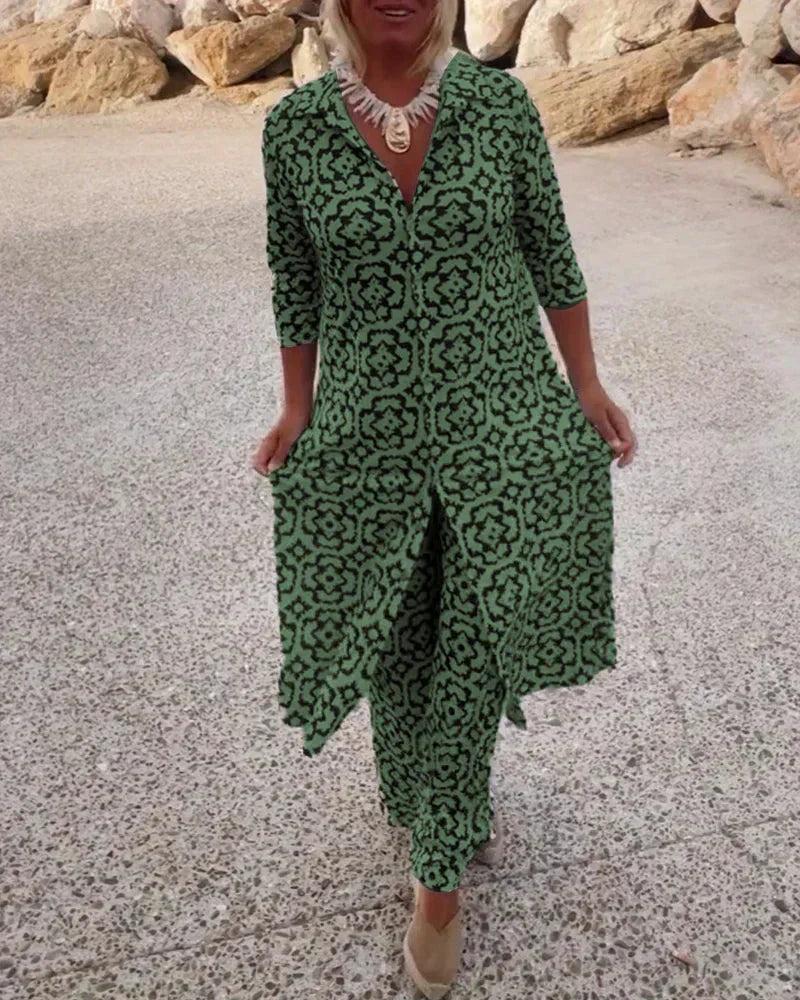 Sara™ Elegant Two-Piece Set with Button Closure
