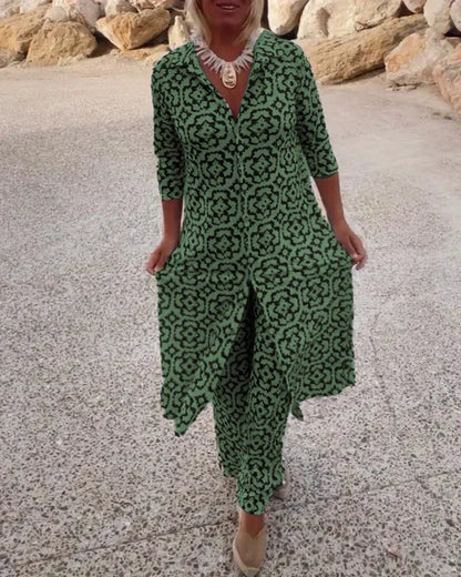 Sara™ Elegant Two-Piece Set with Button Closure