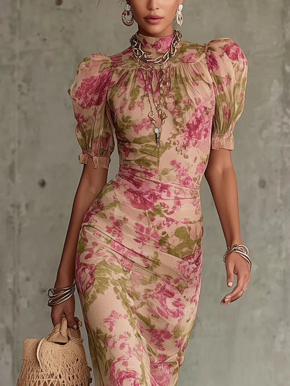 Rosalie | Floral Ruffle-Hem Midi Dress