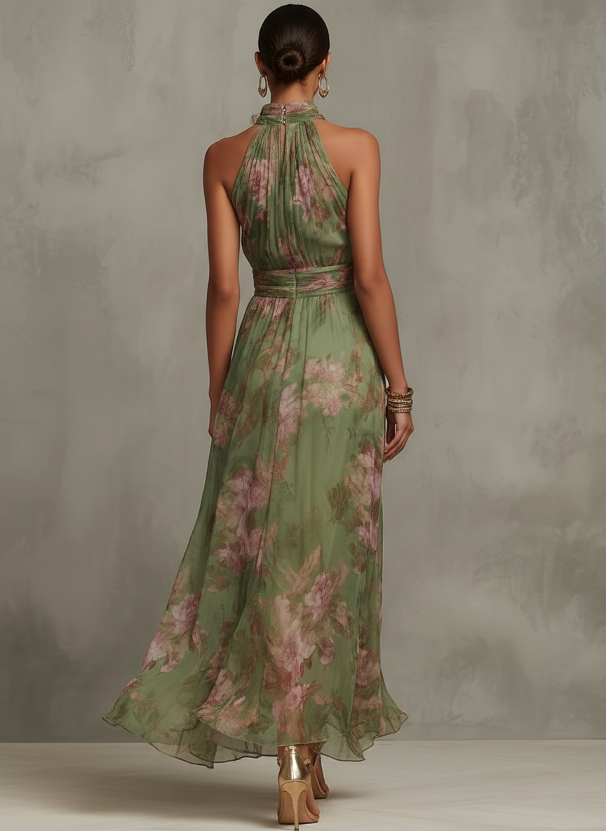 Seraphina | Floral Halter Maxi Dress