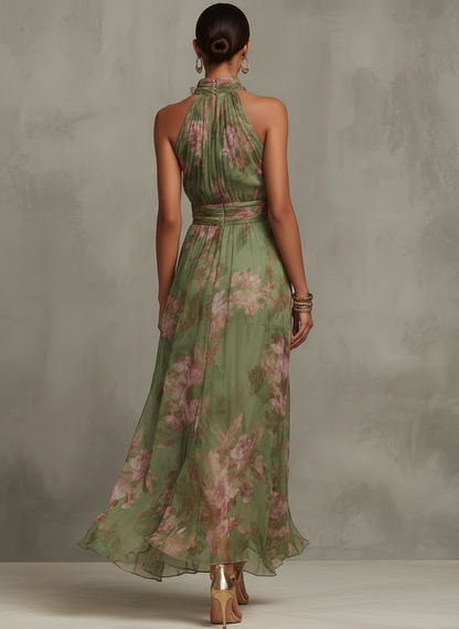 Seraphina | Floral Halter Maxi Dress