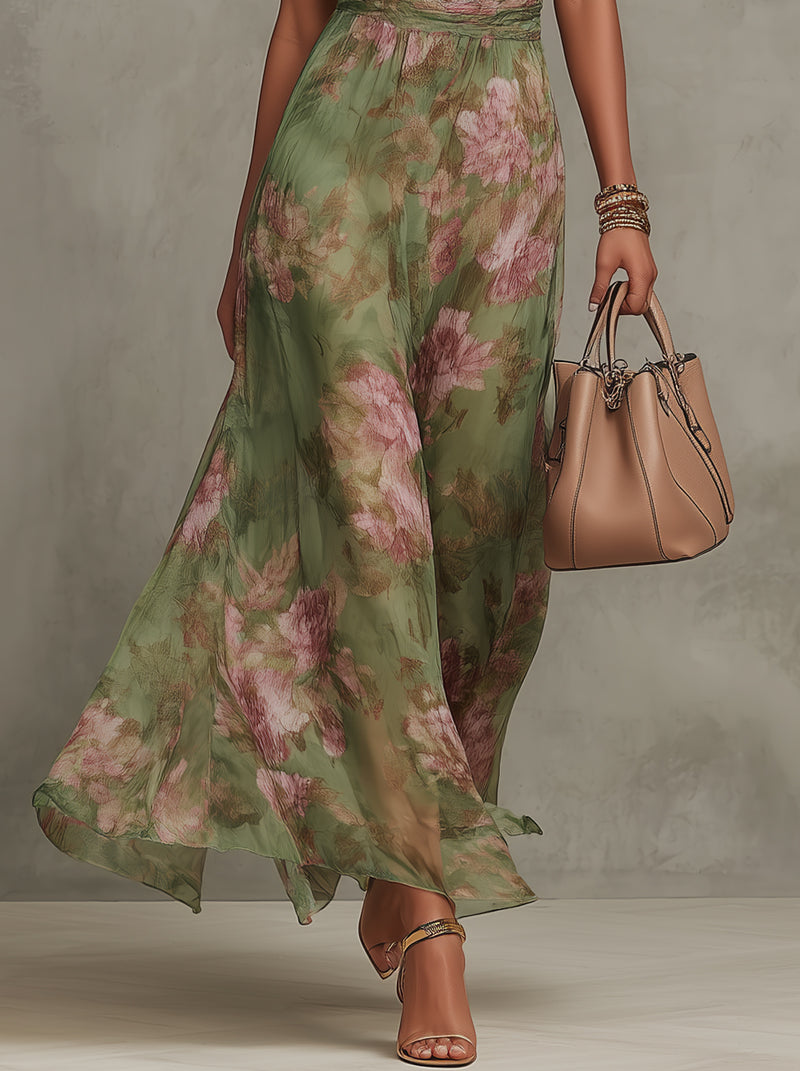 Seraphina | Floral Halter Maxi Dress