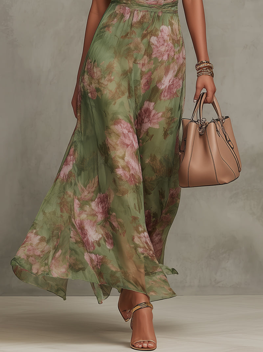 Seraphina | Floral Halter Maxi Dress