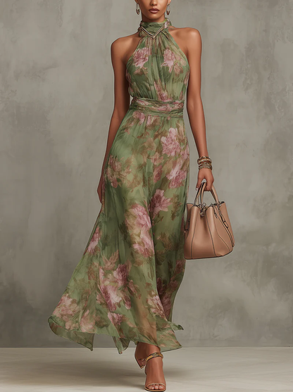 Seraphina | Floral Halter Maxi Dress
