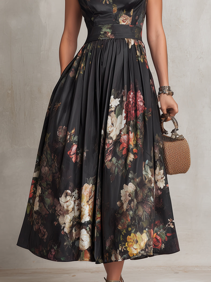 Celeste | Floral Pleated Midi Dress