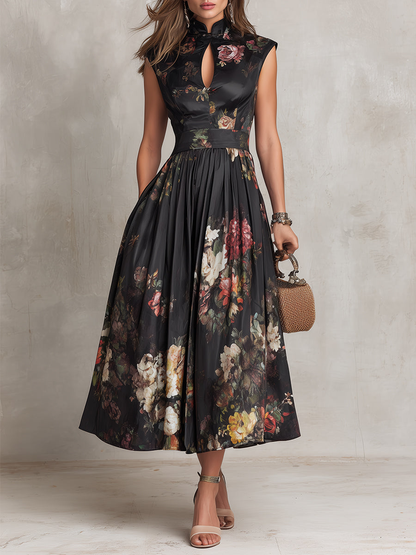 Celeste | Floral Pleated Midi Dress