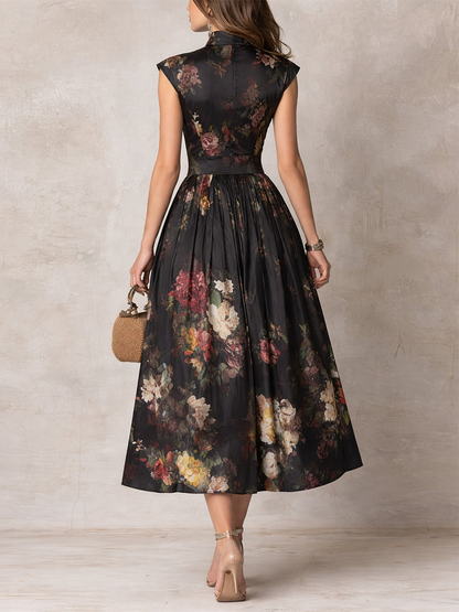 Celeste | Floral Pleated Midi Dress