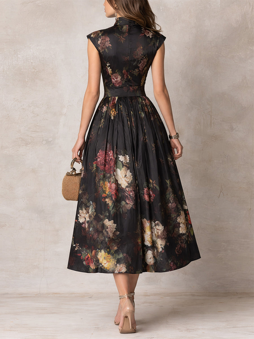 Celeste | Floral Pleated Midi Dress