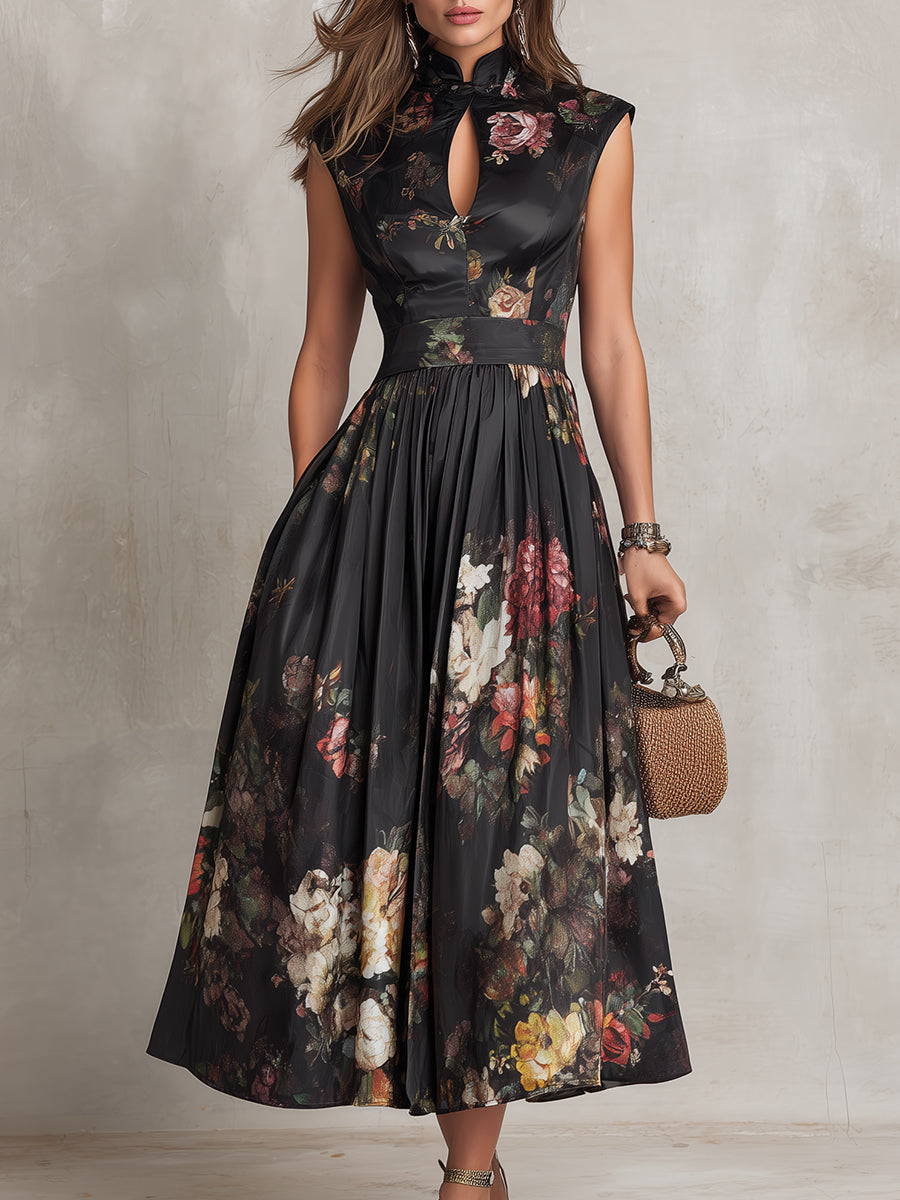 Celeste | Floral Pleated Midi Dress