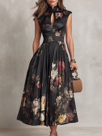 Celeste | Floral Pleated Midi Dress