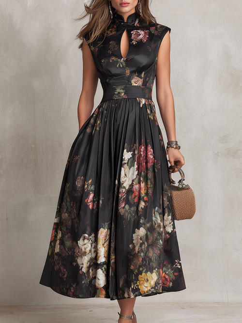 Celeste | Floral Pleated Midi Dress
