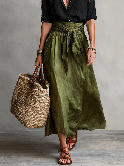 Camilla Tie-Waist Midi Set – Chic, Effortless Two-Piece Ensemble