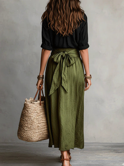 Camilla Tie-Waist Midi Set – Chic, Effortless Two-Piece Ensemble