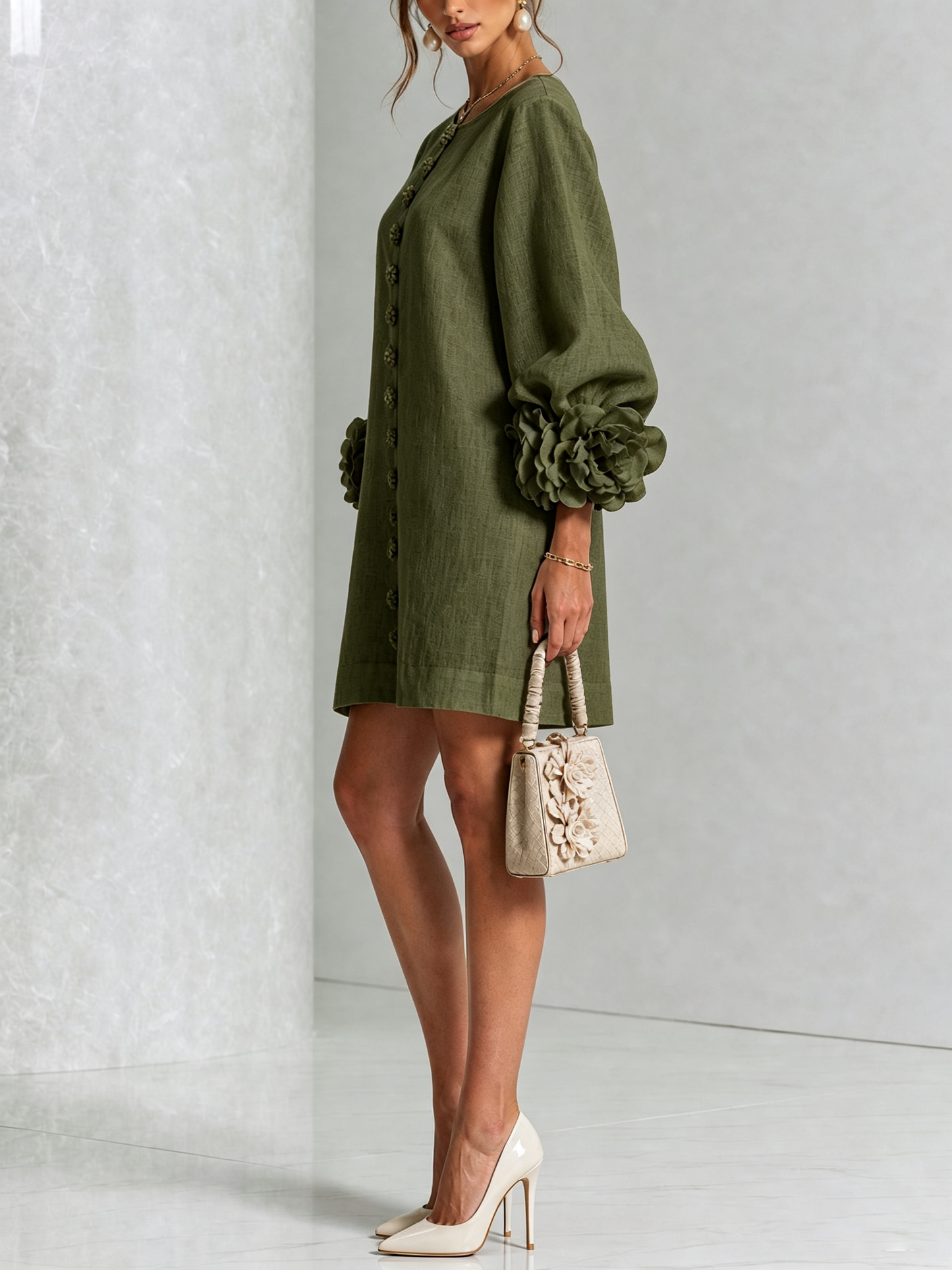 Florence Floral Button-Down Mini Dress – Effortless Chic for Any Occasion