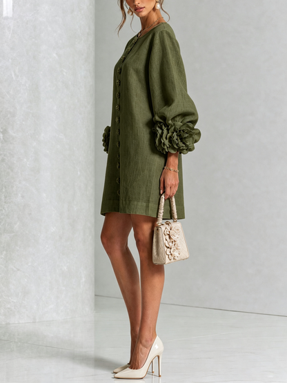 Florence Floral Button-Down Mini Dress – Effortless Chic for Any Occasion