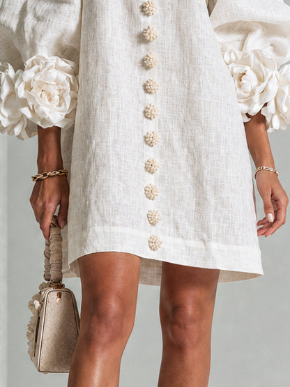 Florence Floral Button-Down Mini Dress – Effortless Chic for Any Occasion